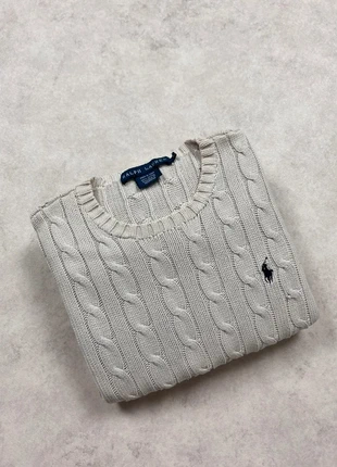 Pull en maille femme à col rond torsadé Ralph Lauren blanc cassé logo brodé • taille S •, marque: Ralph Lauren, état: Très bon état, taille: S, 69,90 €, 74,10 € Protection acheteurs (Pro) incluse