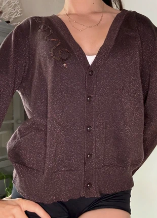 Cardigan Kiabi marron glacé pailleté | T. M | fêtes, marke: Kiabi, zustand: Sehr gut, größe: M / 38 / 10, 6,00 €, 7,00 € inklusive Vinted-Käuferschutz