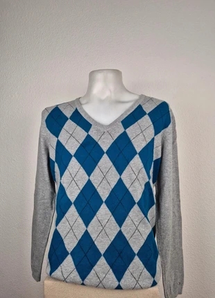 Pull Tommy Hilfiger Homme Col V gris et bleu – Taille XL, brand: Tommy Hilfiger, condizioni: Buone, taglia: XL, €10.00, €11.20 include la Protezione acquisti