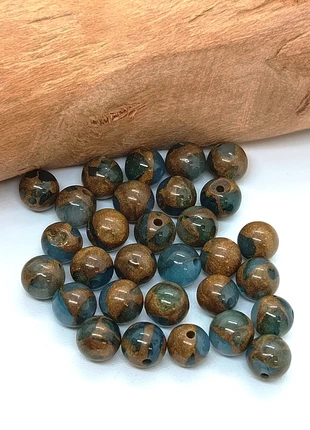 Lot de 30 perles naturelles Jaspe Cloisonné Bleu 6mm (NAT6-143), brand: Jaspe, condition: Very good, €4.50, €5.43 includes Buyer Protection Pro