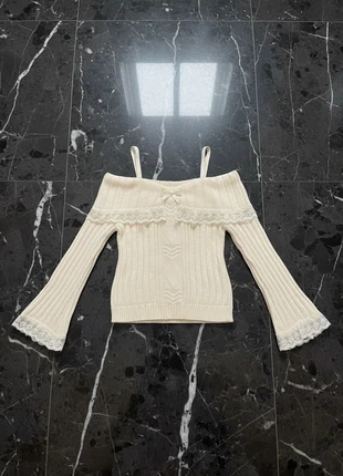 Pull femme vintage à épaules dénudées en dentelle – haut élégant pour l’hiver, marque: LOOK, état: Très bon état, taille: L / 40 / 12, 44,90 €, 47,85 € Protection acheteurs incluse