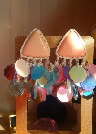 Boucles d oreilles a clips pendentes oversized vintage 80s, marke: Vintage Girl, zustand: Sehr gut, 10,00 €, 11,20 € beinhaltet Vinted-Käuferschutz Pro