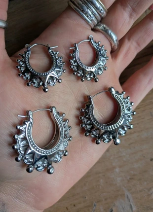 X2 Silver Tone Creole Gypsy Hoops Set Boho Stainless Steel, brand: Neap Tides, condition: New with tags, £23.00, £24.85 includes Buyer Protection