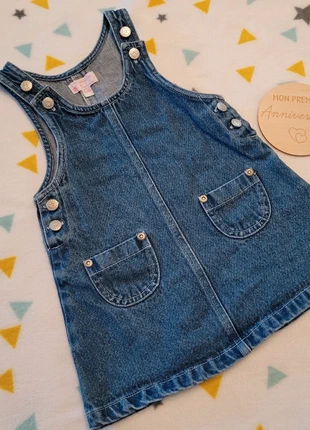 Robe salopette en jeans, brand: Kimbaloo, condition: Very good, size: 9-12 months / 74 cm, €3.50, €4.38 includes Buyer Protection