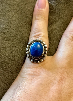Bague en argent massif et lapis-lazuli, marca: Argent, estado: Muito bom, tamanho: 17,7 mm Ø / 16, €59.95, €63.65 inclui Proteção do Comprador Pro