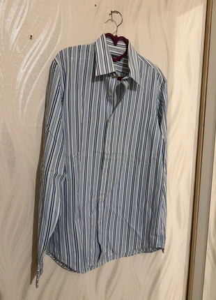 Chemise Hugo Boss 👔 rayée bleu & blanc – Taille 40 / 15¾ – élégante & classique, brand: Hugo Boss, condizioni: Ottime, taglia: L, €30.00, €32.20 include la Protezione acquisti