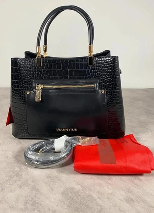 Sac cabas noir croco chic Mario Valentino – porté main & épaule, merk: Valentino, staat: Nieuw met prijskaartje, € 125,00, € 131,95 inclusief Kopersbescherming Pro