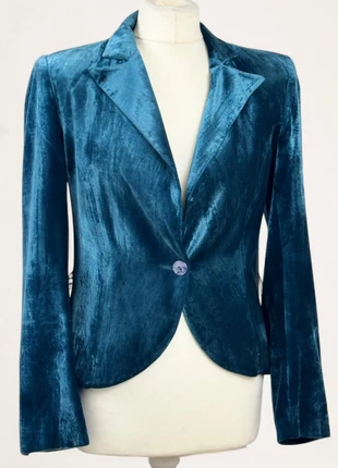 Glamours Vintage Tintoretto Women’s Deep Teal Blue Velvet Blazer With Mother of Pearl Buttons, brand: Tintoretto, condition: Very good, size: S / UK 8-10, £44.50, £47.43 includes Buyer Protection