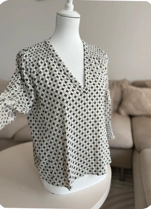 Blouse ba&sh COSMA- Imprimé Fleuri / Géométrique - Col V Froncé - Manches 3/4 - T1 (S/36), marque: Ba&sh, état: Très bon état, taille: S / 36 / 8, 13,00 €, 14,35 € Protection acheteurs (Pro) incluse