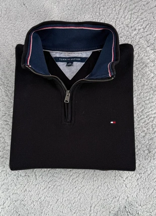Pull Half zip 1/4 zip col camionneur Tommy Hilfiger coton | Noir logo brodé | Taille XL 00677, marke: Tommy Hilfiger, zustand: Sehr gut, größe: XL, 38,00 €, 40,60 € beinhaltet Vinted-Käuferschutz Pro
