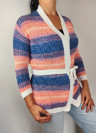 Cardigan Tommy Hilfiger – Taille XS – rose fluo, bleu et blanc avec ceinture #674, marke: Tommy Hilfiger, zustand: Sehr gut, größe: XS / 34 / 6, 20,00 €, 21,70 € inklusive Vinted-Käuferschutz