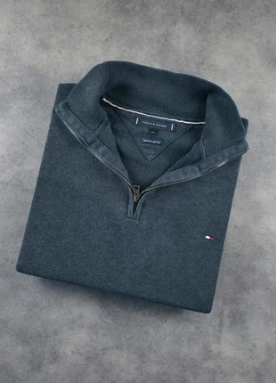 Pull Half Zip 1/4 Zip Col Camionneur Tommy Hilfiger Gris Logo Brodé | Taille XXL, marca: Tommy Hilfiger, estado: Muy bueno, tamaño: XXL, 35,00 €, 37,45 € Protección al comprador Pro incluida
