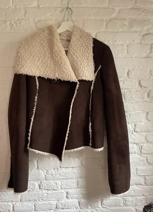Sisley Brown Faux Shearling Jacket – Montone Style – Fits XS, marque: Sisley, état: Très bon état, taille: XS / 34 / 6, 30,00 €, 32,20 € Protection acheteurs incluse