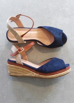 Espadrilles compensées – à talon bleu et beige / Taille 39 / Très bon état / Sixth Sens paris, brand: sixth sens paris, condizioni: Ottime, taglia: 39, €7.00, €8.05 include la Protezione acquisti