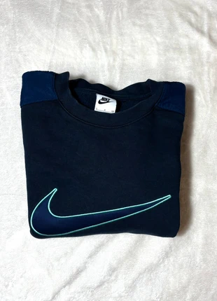 Sweat pull Nike marine logo Swoosh vert bleu taille S empiècements mesh épaules, marque: Nike, état: Très bon état, taille: S, 28,00 €, 30,10 € Protection acheteurs incluse