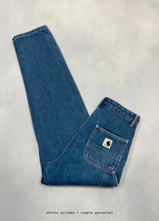 Jean Carhartt wip Bleu W’ Pierce Pant 100% coton Jean Droit Knee Boyfriend - Taille XS w24 #850, marque: Carhartt, état: Très bon état, taille: XS / 34 / 6, 49,00 €, 52,15 € Protection acheteurs (Pro) incluse