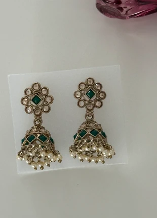 Women’s Dark Green & Gold Jhumka Stud Earrings | Brand New!, brand: Indian, condition: New with tags, £15.00, £16.45 includes Buyer Protection