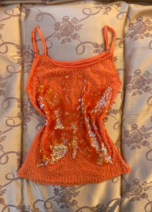 Top vintage style y2k con paiette disegno farfalla, marque: COQUETTE, état: Très bon état, taille: Taille unique, 25,00 €, 26,95 € Protection acheteurs incluse