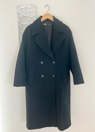 Soft Black Oversized Coat, merk: Zara, staat: Heel goed, maat: M / 38 / 10, € 40,00, € 42,70 inclusief Kopersbescherming