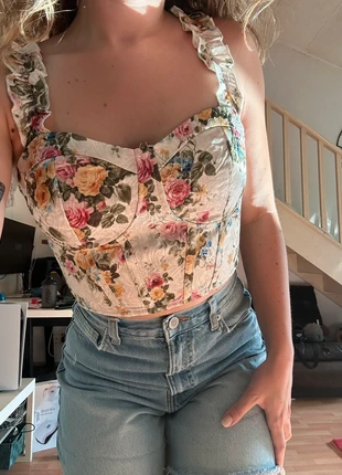 Corset à fleurs avec dos lacé – taille M (38) neuf, état: Très bon état, taille: M / 38 / 10, 18,50 €, 20,13 € Protection acheteurs incluse