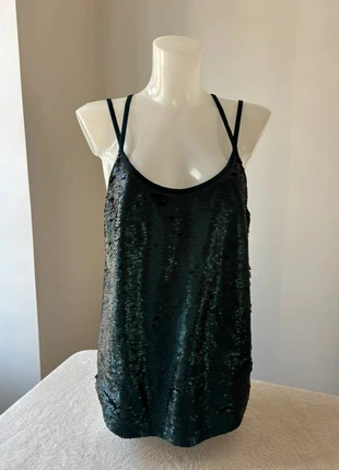 Débardeur à sequin avec dos croisée🖤 taille 44 camaïeu, marque: Camaïeu, état: Très bon état, taille: XXL / 44 / 16, 3,50 €, 4,38 € Protection acheteurs incluse