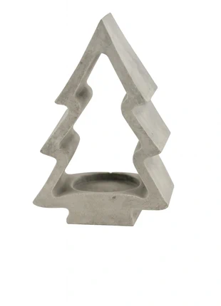 Porta Velas Árbol de Navidad – Diseño Minimalista en Cemento, marca: artesanal, estado: Nuevo con etiquetas, 5,00 €, 5,95 € Protección al comprador incluida