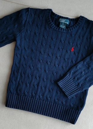 Mooie blauwe kabeltrui van de Ralph Lauren in de maat 5 jaar, marque: Ralph Lauren, état: Très bon état, taille: 5 ans / 110 cm, 45,00 €, 47,95 € Protection acheteurs incluse