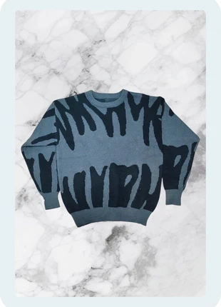 Pull y2k vintage gris avec motif noir L, marca: y2k, estado: Nuevo sin etiquetas, tamaño: L, 30,00 €, 32,20 € Protección al comprador incluida