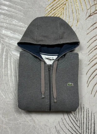 Gilet à capuche Lacoste gris logo brodé vert, brand: Lacoste, condizioni: Ottime, taglia: XS, €45.00, €47.95 include la Protezione acquisti Pro