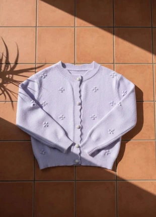 Cardigan lilas à fleurs, gilet doux femme taille S, pastel cosy chic, marca: Ysera, estado: Muito bom, tamanho: S / 36 / 8, €39.99, €42.69 inclui Proteção do Comprador Pro