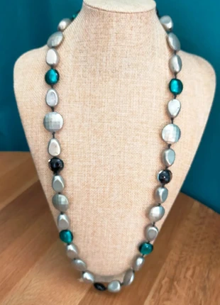 Collier vintage perles nacrées argent & bleu, marque: Vintage, état: Satisfaisant, 7,00 €, 8,05 € Protection acheteurs (Pro) incluse