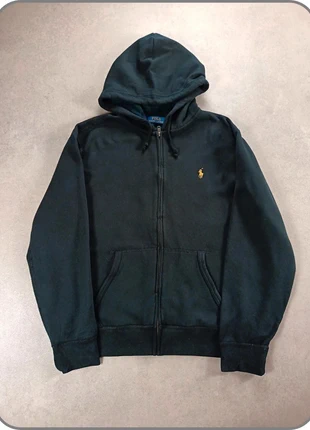 Sweat à capuche zippée Veste Ralph Lauren | noir logo brodé jaune or | taille L pour homme, brand: Ralph Lauren, condition: Very good, size: L, €67.90, €72.00 includes Buyer Protection Pro