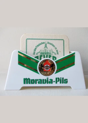 Porte-sous-bocks ancien Moravia Pils en plastique – Objet publicitaire de bar vintage, bon état, marque: Bar, état: Très bon état, 6,00 €, 7,00 € Protection acheteurs incluse