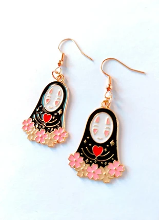 Boucles d'Oreilles Kaonashi (Sans-Visage) & Sakura Studio Ghibli🌸, brand: Studio Ghibli, condition: New without tags, €7.00, €8.05 includes Buyer Protection