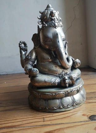 "Statue encensoir Ganesh métal argenté XXL 35cm - Pièce décorative ancienne", staat: Goed, € 145,00, € 152,95 inclusief Kopersbescherming