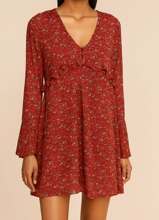 Robe fluide cintrée évasée bordeaux motif fleuri taille m Lola, brand: Lola, condition: Very good, size: M / 38 / 10, €6.00, €7.00 includes Buyer Protection