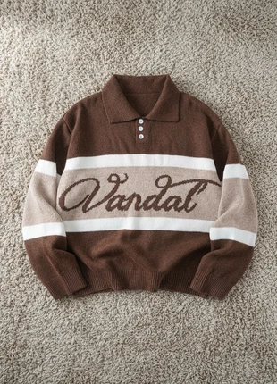 Pull Knit Marron et Beige « Vandal » y2k Style | Taille M, marque: y2k, état: Neuf sans étiquette, taille: M, 49,99 €, 53,19 € Protection acheteurs incluse