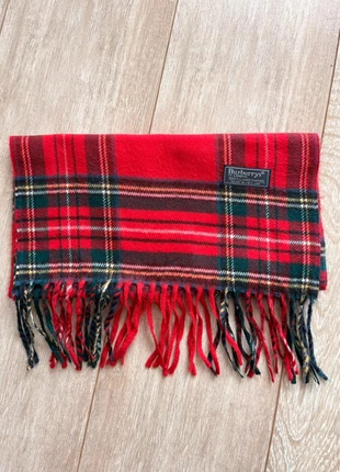 Écharpe Burberry Rouge Classique - Plaid Rouge Noir Vert Blanc - Franges - 100% Laine, merk: Burberry, staat: Heel goed, € 37,00, € 39,55 inclusief Kopersbescherming