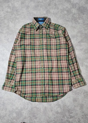 Chemise Pendleton trail shirt S oversize laine vert beige, marque: Pendleton, état: Très bon état, taille: S, 59,00 €, 62,65 € Protection acheteurs (Pro) incluse