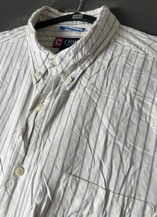Chaps White and Purple Striped Shirt - 352, marca: CHAPS, estado: Bom, tamanho: XL, €5.06, €6.01 inclui Proteção do Comprador Pro
