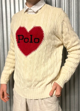 Torsadé Ralph Lauren pull col rond crème beige cœur rare sweat cable knit femme PR5-5, marque: Ralph Lauren, état: Très bon état, taille: S / 36 / 8, 59,90 €, 63,60 € Protection acheteurs (Pro) incluse