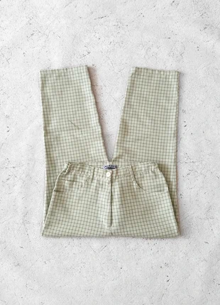 Vintage Checkered Pants Green & White XS, merk: Vintage Dressing, staat: Heel goed, maat: XS / 34 / 6, € 18,95, € 20,60 inclusief Kopersbescherming Pro