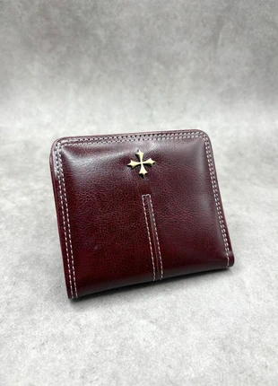 Portefeuille Vintage Chrome rouge bordeaux en cuir à écusson or - Chrome, marque: CHROME, état: Très bon état, 18,00 €, 19,60 € Protection acheteurs (Pro) incluse