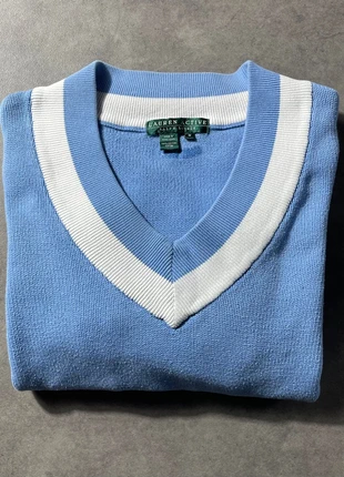 Pull bleu col V style tennis – Lauren Ralph Lauren Active – Taille M, brand: Ralph Lauren, condition: Very good, size: M / 38 / 10, €17.00, €18.55 includes Buyer Protection