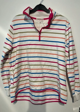Multicoloured Striped Fleece Lined Sweater, Size Medium, brand: WoolOvers, condition: Very good, size: M / UK 12-14, £8.00, £9.10 includes Buyer Protection