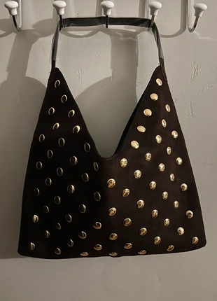 Sac à Main Tendance Chocolat et Clouté Doré Neuf Mylène, brand: Mylène, condition: New without tags, €29.00, €31.15 includes Buyer Protection