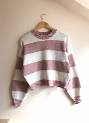 • pull court rayé rose/blanc | Hollister | XS •, merk: Hollister, staat: Heel goed, maat: XS / 34 / 6, € 12,00, € 13,30 inclusief Kopersbescherming