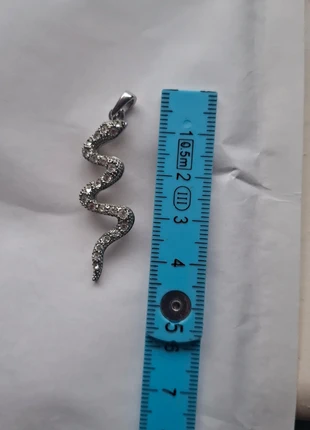 Diamonte silvertone dangling snake pendant, brand: NO LABEL, condition: Satisfactory, £1.00, £1.75 includes Buyer Protection
