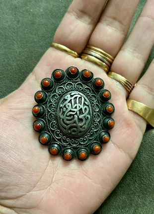 Broche / pendentif ethnique berbère en argent et corail, marca: Argent, estado: Muito bom, €85.00, €89.95 inclui Proteção do Comprador Pro