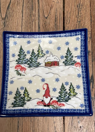 Bolesławiec Kalich! Unikat! Masywny Talerz 18x18, merk: BOLESLAWIEC, staat: Nieuw zonder prijskaartje, € 19,00, € 20,65 inclusief Kopersbescherming